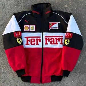 Ferrari Red, Black, and White Varsity Jacket